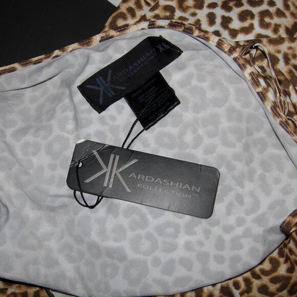 Kardashian Kollection Leopard Georgette Day Dress XS - Picture 4 of 5